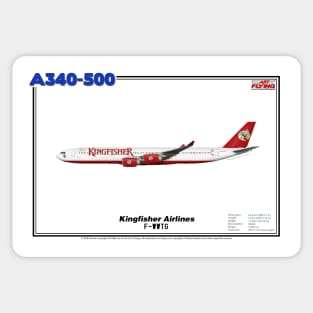 Airbus A340-500 - Kingfisher Airlines (Art Print) Sticker